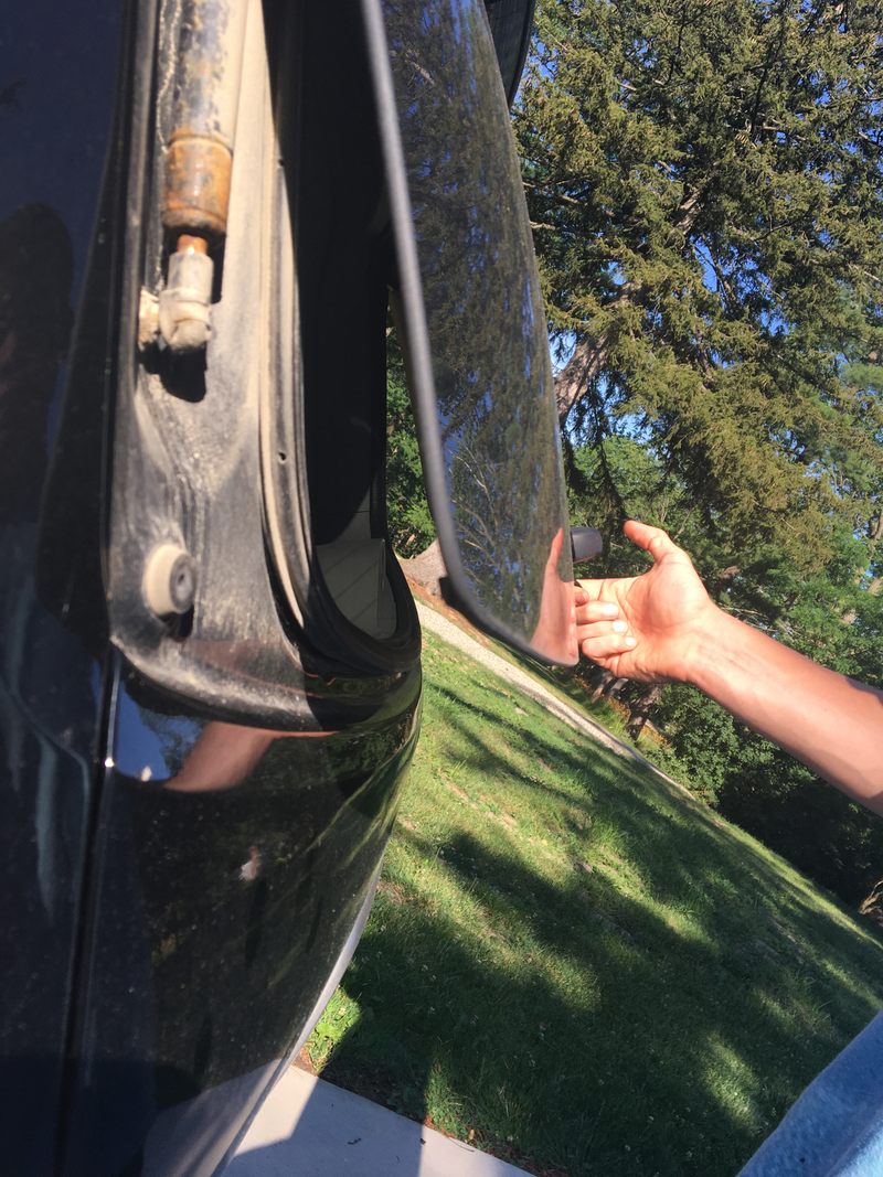 Sorry for the sideways image, but this is how far the hatch opens.